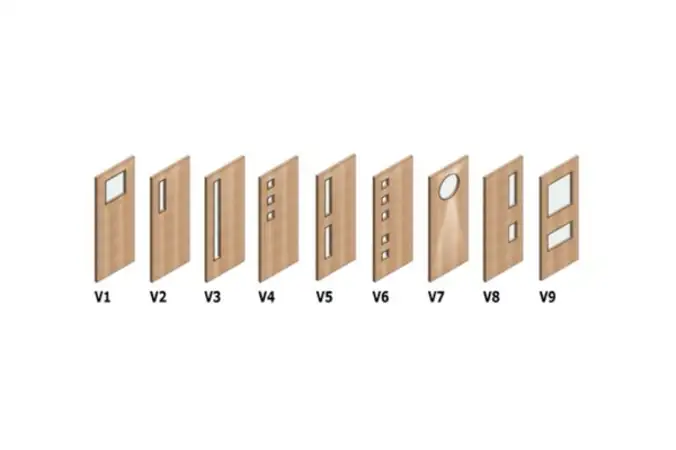 selection of different doors with vision panels